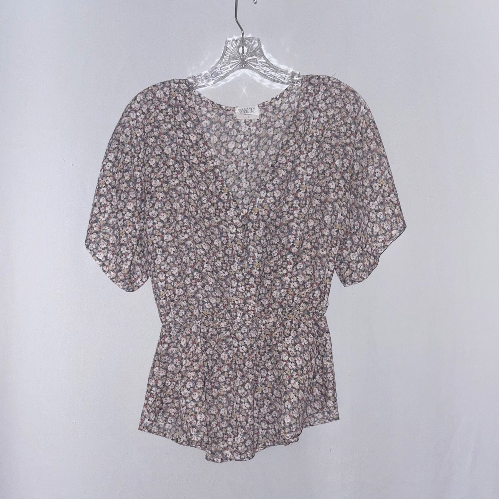Sienna Sky Short Sleeve Peplum Blouse